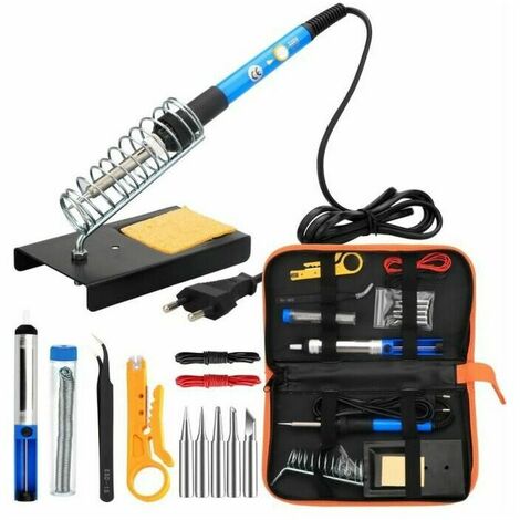 Kit de pistola para soldar 8 en 1, estación de soldadura de 60W, bomba de estaño, soldadura electrónica, temperatura ajustable, portátil