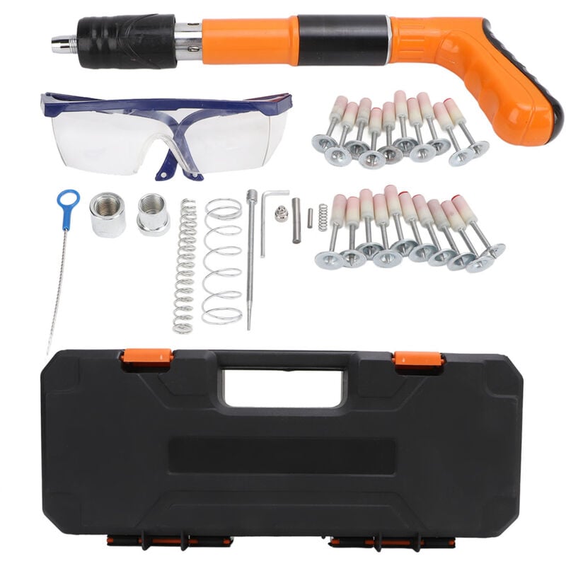 Kit de pistolet à ongles, 3 vitesses, pression réglable, cloueur mural en béton pour plafond, Portable, pour la décoration et l'installation de la