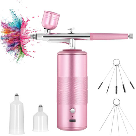 Kit de pistolet à peinture portable et maniable, mini-pistolet rechargeable, idéal pour le maquillage, le graffiti, le tatouage, la manucure, le maquillage artistique et la décoration de gâteaux