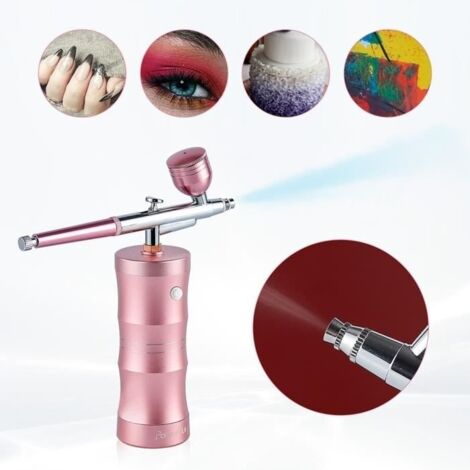 Kit de pistolet à pulvérisation avec compresseur portable multifonction - convient pour ongles, maquillage, peinture de modèle