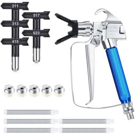 Kit de pistolet de peinture airless comprenant 5 buses, 5 filtres pour pistolet de peinture et un cache-buse pour bateaux