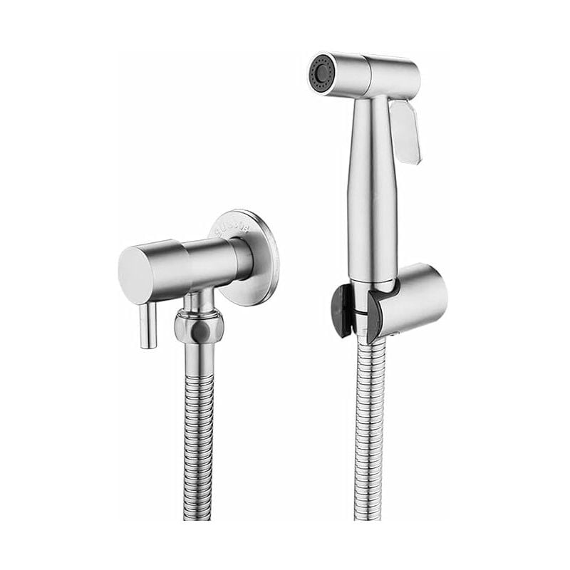 Kit de pistolet de pulvérisation pour toilettes, en acier inoxydable 304, sans poinçon, Booster de chasse d'eau, avec tuyaux G1/2' et valve en t,