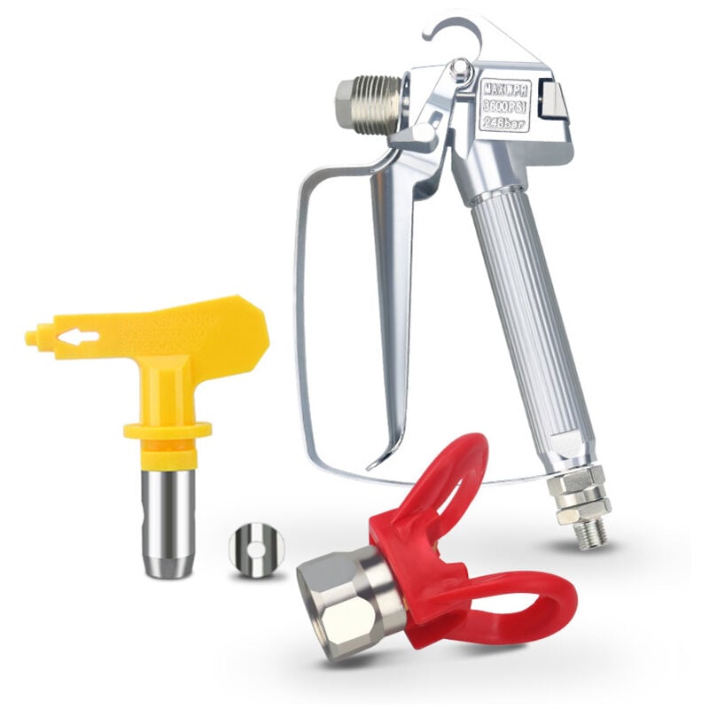 Sjqka - Kit de Pistolet de pulvérisation sans air avec siège de buse Haute Pression 517 + Pistolet de Peinture sans air