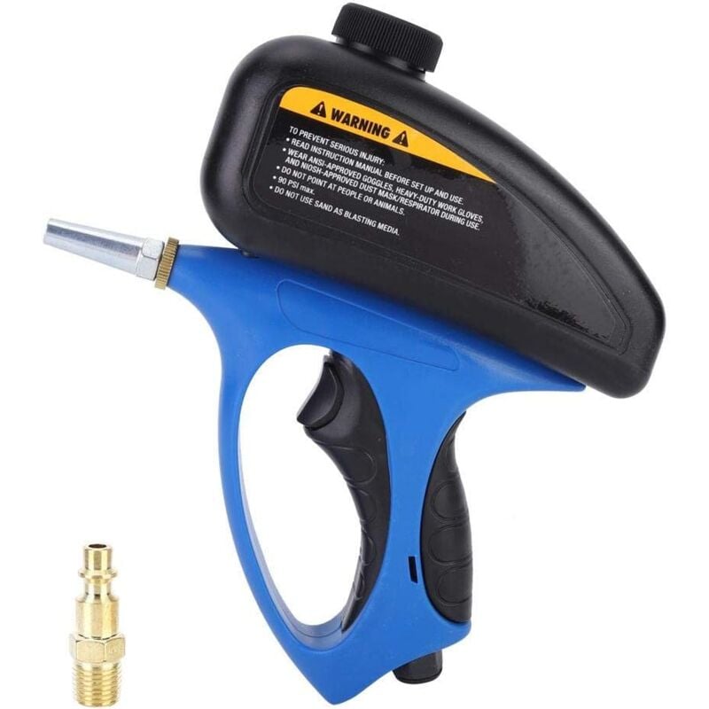 Bearsu - Kit de pistolet à sabler, sableuse à rouille industrielle portable avec poignée ergonomique, sableuse pneumatique pour décapage de peinture