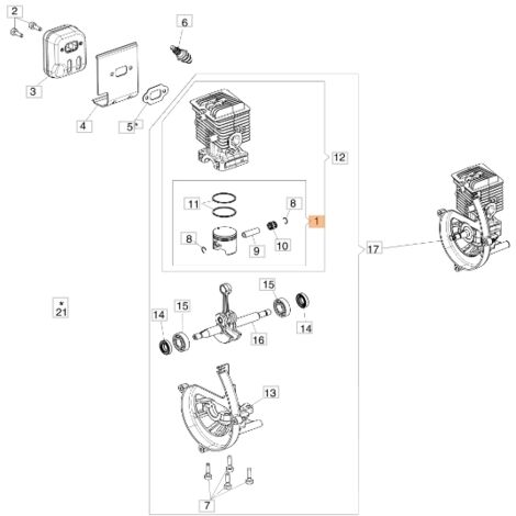 Kit de piston de souffleur ORIGINAL EMAK BV250 56600004R