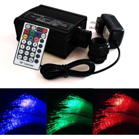 Kit de plafonnier étoilé Bluetooth 16W – 200 brins fibre optique 0,75mm – 2m – 13 couleurs et 5 modes dynamiques – Pour voiture et maison - 75mm2m