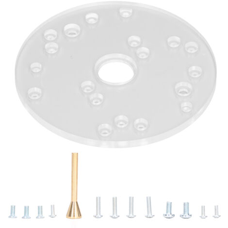 Kit de plaque de routeur universelle en acrylique pour Bosch 6 1/2 pouces avec broche de centrage