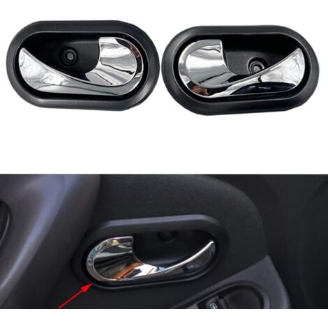 Kit de poignée de porte intérieure automobile haute résistance pour 8200733847 8200733848 Logan Dacia Duster,gauche et droite, une paire, poignées de rechange chromées et noires