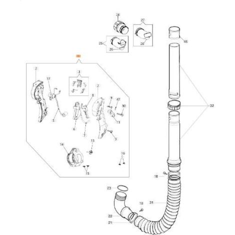 KIT DE POIGNÉES COMPLET POUR SOUFFLEUR ORIGINAL EMAK 56522047
