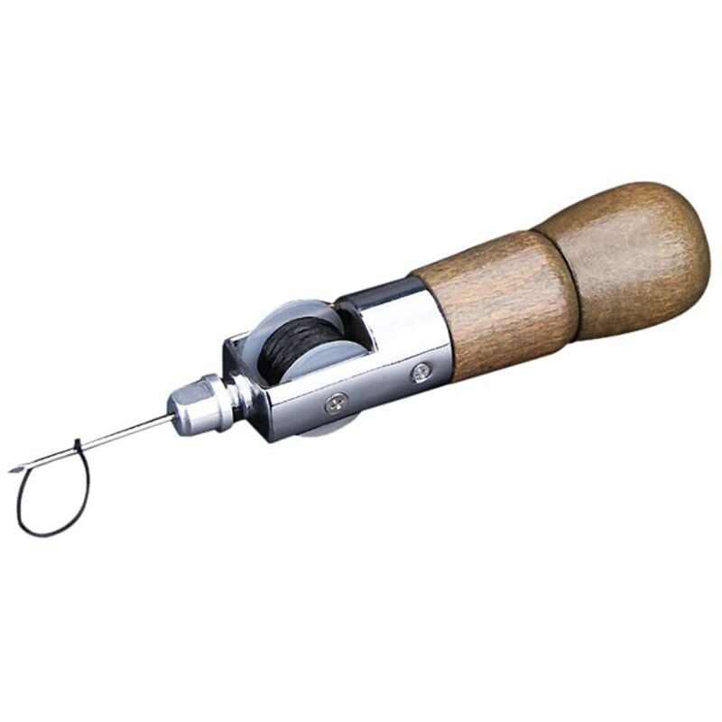 Kit de poinçon de couture, poinçon de cuir avec aiguilles (droites et courbées), bobines et fils cirés pour cordonniers diy