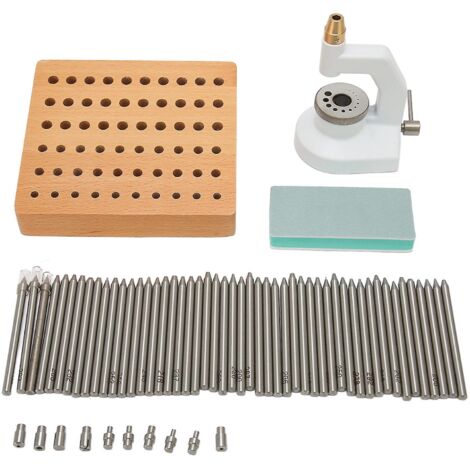 Kit de poinçonnage pour réparation de montres, comprenant 50 poinçons et 10 poinçons.