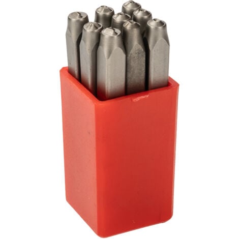 Kit de poinçons de gravure des nombres RS PRO, (0 → 8) x 9 pièces ( Prix pour 1 )