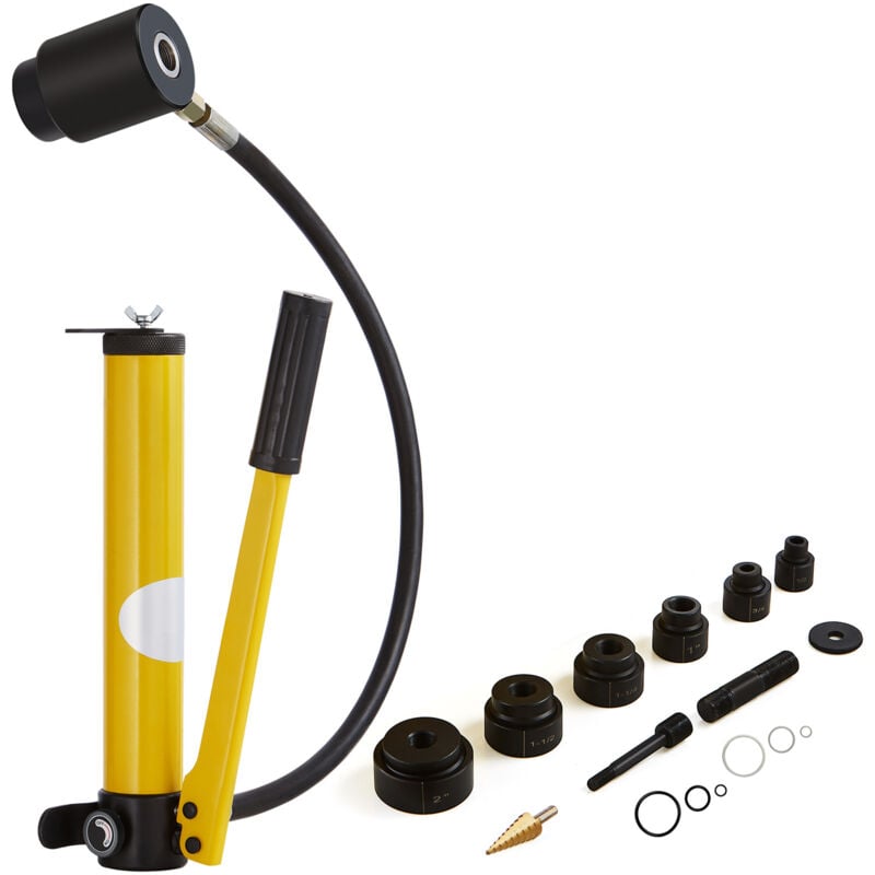 Kit de poinçons hydrauliques Mophorn de 10 tonnes, ensemble de coupe-trous pour conduits de 1/2' à 2', kit d'outils ko 6 pièces pour aluminium,