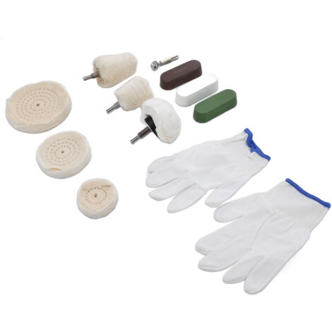 Kit de polissage 11 pièces avec disques et tampons feutre pour cuivre et meubles