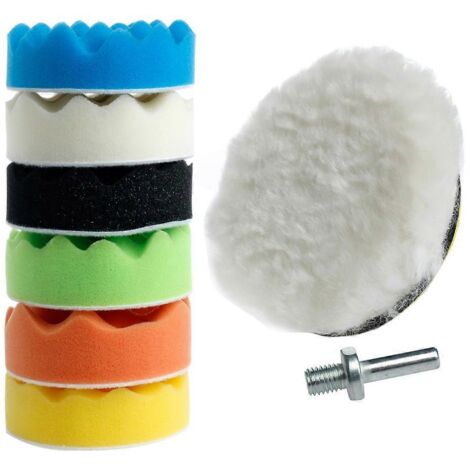 Kit de polissage automobile neuf de 8 tampons en éponge de 10 cm (4 pouces) pour cire et lustrage.