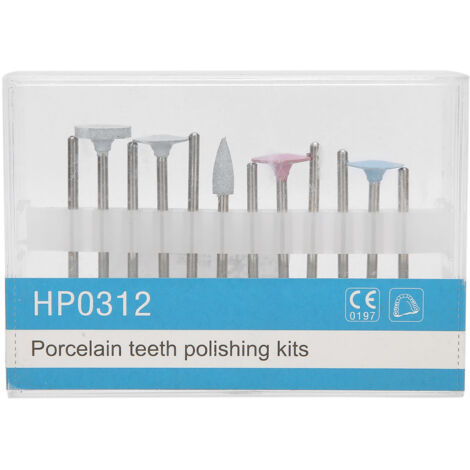 Kit de Polissage Dentaire 12 Pièces avec Fraises pour Blanchiment des Dents