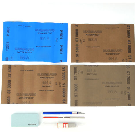 Kit de Polissage Manuel DIY avec Papier Abrasif, Pâte à Polir et Couteau de Précision