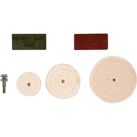 Kit de polissage Vorel : disques, pâtes et porte-disques 6 mm