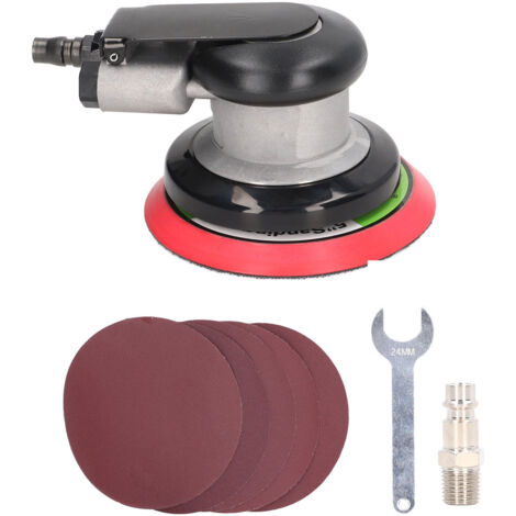 Kit de polisseuse à air 5 pouces avec ponceuse palmier pneumatique, machine à poncer et meuler, entrée 1/4 pouce, 10000 tr/min.