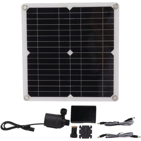Kit de Pompe à Eau Solaire 12V 22W avec Panneau 100W pour Fontaine et Irrigation Jardin