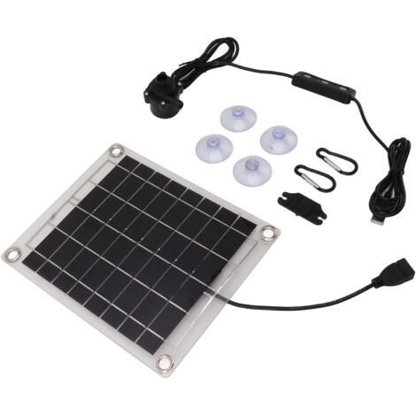 Kit de Pompe à Eau Solaire 20 W Submersible pour L'irrigation de Bassin de Fontaine avec Interrupteur de Débit Réglable 800 L/h 5 M Panneau Monocristallin Interface USB