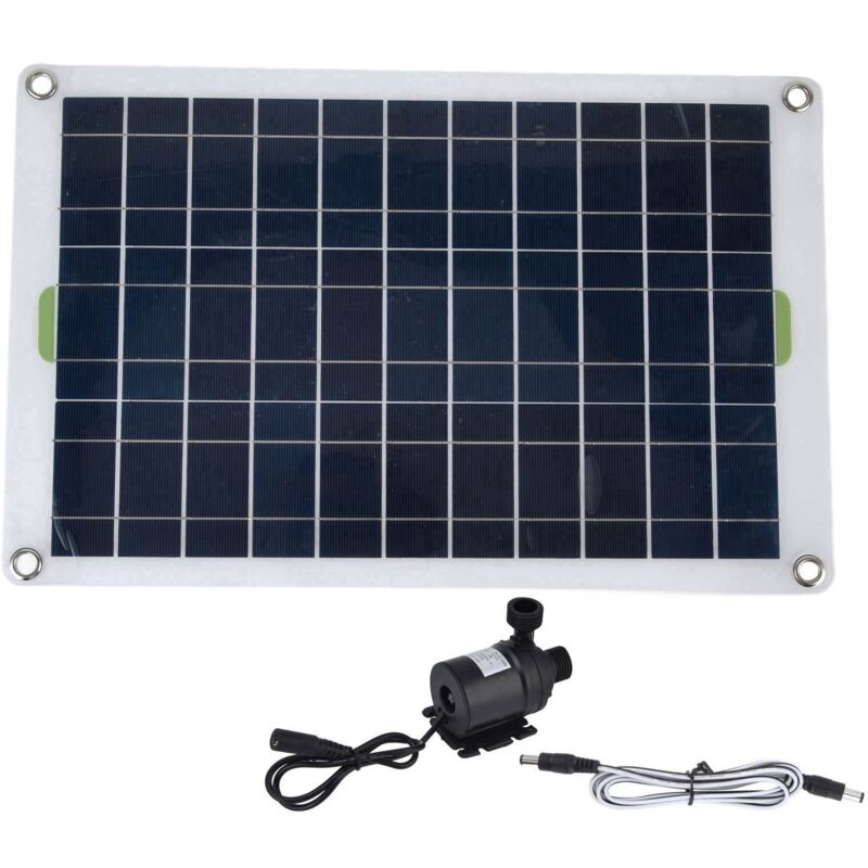 Sjlerst - Kit de pompe à eau solaire avec panneau 800L/h 12V à faible bruit, écologique, durable, en silicone et plastique, pour jardin