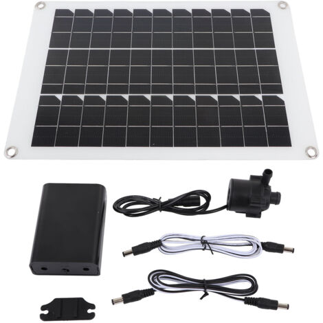 Kit de pompe de fontaine solaire 20W panneau alimenté à l'eau Submersible à faible bruit 12V pour bain d'oiseaux étang à poissons jardin hydroponique