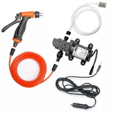 Kit de pompe de lavage 12 V 160 PSI, nettoyeur haute pression électrique portable pour voiture, maison et usage extérieur.
