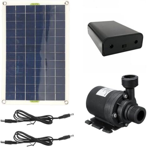 Kit de pompe solaire 50 W pour bassin de jardin, piscine avec hauteur de tête de 5 m, débit 800 l/h, faible bruit, construction ABS, boîte à piles DC 12 V