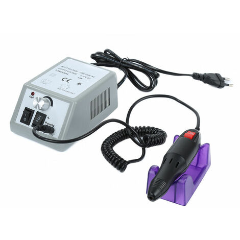 Kit de Ponceuse à Ongles Electrique Professionnel Outil Manucure Pédicure Eu Plug Gris