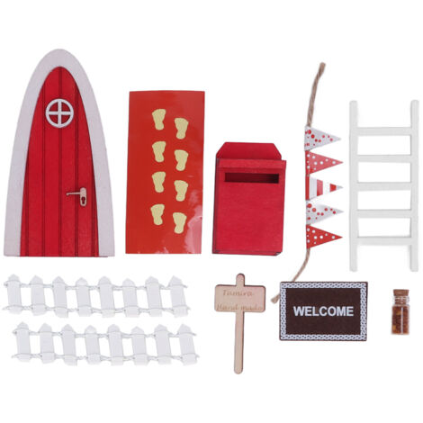 Kit de Porte Féerique de Noël pour Maison de Poupée - Modèle en Bois Miniature DIY pour Enfants, Éducatif et Créatif