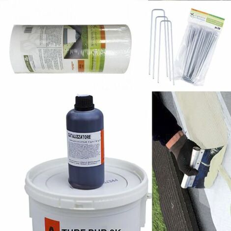 KIT DE POSE DE PELOUSE Artificielle 10 kg de colle + 25 m de bande de jonction + 20 piquets