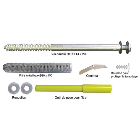 Vis double filetage Acier Zingué RS PRO, 3/8-16 ( Prix pour Paquet de 25 )