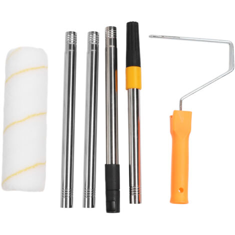 Kit de poteaux d'extension de rouleau de peinture de 3,9 pieds avec brosse de 9 pouces, ensemble Long télescopique détachable pour peinture de plafond d'angle