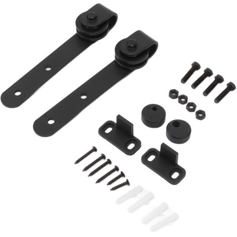 Kit de Poulies Coulissantes Silencieuses pour Portes de Placard, Style Porte d'Étable, Ensemble de Roulements