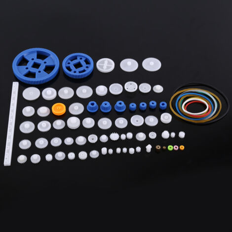 Kit de Poulies et Engrenages en Plastique pour Robot Motorisé - 80 Pièces DIY