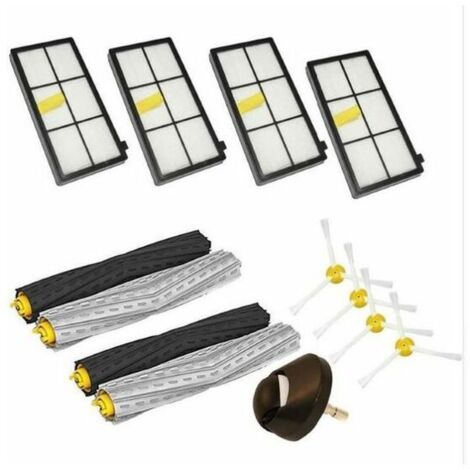 Kit De Pour iRobot Roomba 800(870 880 980) volant + Extractor Brosse + 4 Filtres HEPA + Brosse Latérale Remplacement