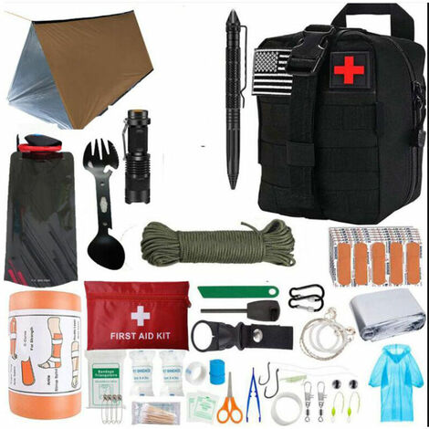 Kit de primeros auxilios de supervivencia Kit de equipo de supervivencia, bolsa táctica IFAK Bolsa de equipo al aire libre Trauma de emergencia para senderismo Camping Caza Aventuras