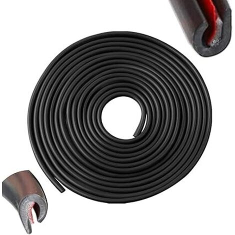 Kit de protección de borde de puerta de 5 m - Espuma autoadhesiva en forma de U - Parachoques resistente a los arañazos - Compatible con SUV/MPV/automóviles - Negro