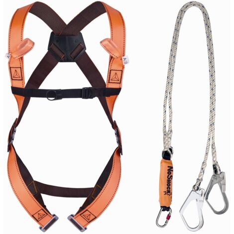 Kit de protection antichute pour échafaudage avec harnais et longe double absorbeur max 140 kg ELARA 280 DELTA PLUS Orange Unique