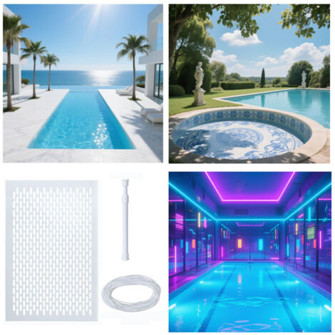 Kit de protection pour skimmer de piscine, épuisette à ressort, système de filet protecteur empêchant le blocage par les débris, montage facile, blanc