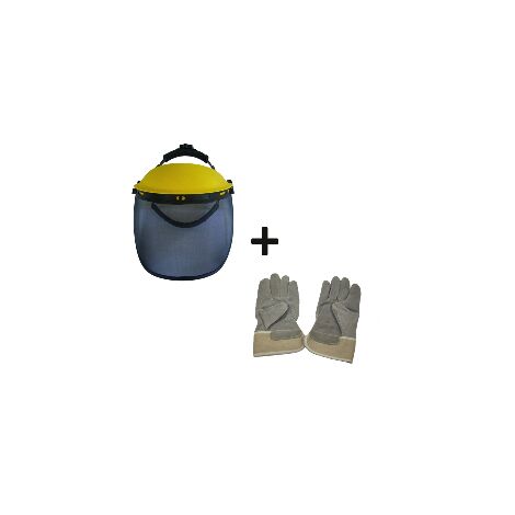 Kit de protection Visière de protection grillagée réglable + gants
