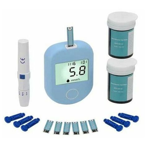 Kit de prueba de glucosa en sangre, monitor de glucosa en sangre para diabetes, probador de glucómetro con 50 tiras de prueba