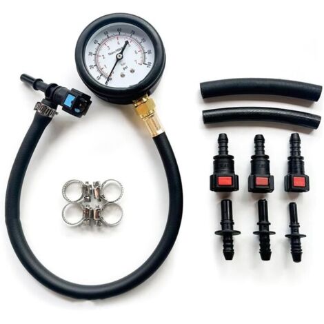 Kit de prueba de presión de combustible, manómetro, bomba de inyección, comprobador de presión, kit para coche, motocicleta y camión.