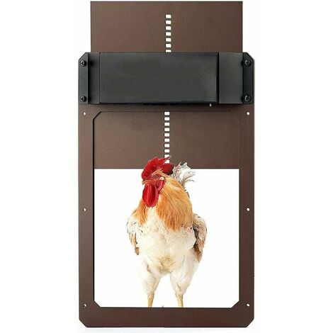 2022 Nueva puerta automática de gallinero Toda la puerta de aluminio Puerta  de gallinero con detección de luz Puerta de gallinero Puerta de gallinero  automática multimodo, Brown-murr