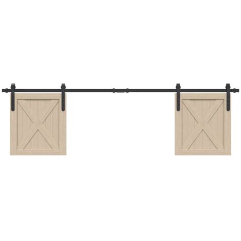 Kit de puerta corredera de armario acero carbono 183 cm