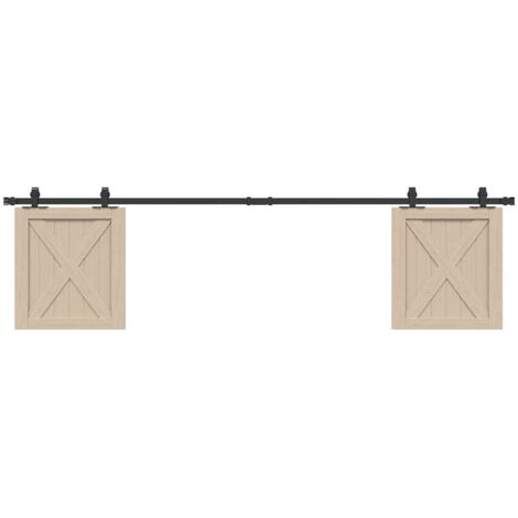 Kit de puerta corredera de armario acero carbono 200 cm