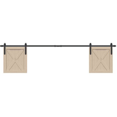 Kit de puerta corredera de armario acero carbono 213 cm