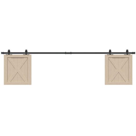 Kit de puerta corredera de armario acero carbono 213 cm