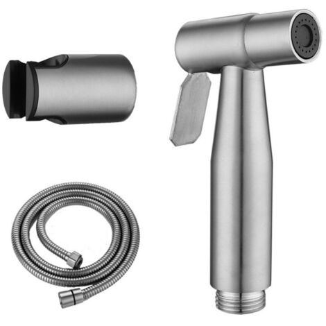 Kit de Pulvérisation de Douche avec Support et Flexible 1,5m en Acier Inoxydable pour Toilette et Bébé